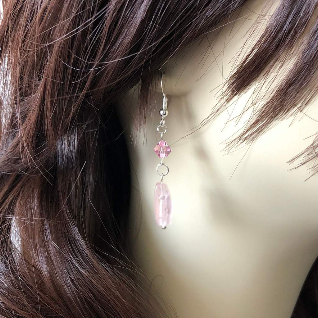 Rose Quartz Cluster Dangle Earrings – Calypso Jewelry